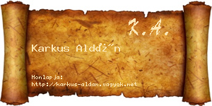 Karkus Aldán névjegykártya